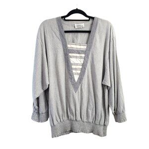 L Vintage Marsha Sportswear Pullover Top Cotton USA Made Paper Tag Blouse Shirt